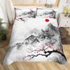Japanese-Style Pink Wave Three-Piece Quilt Cover Digital Printing Bedding Set Bed Cover