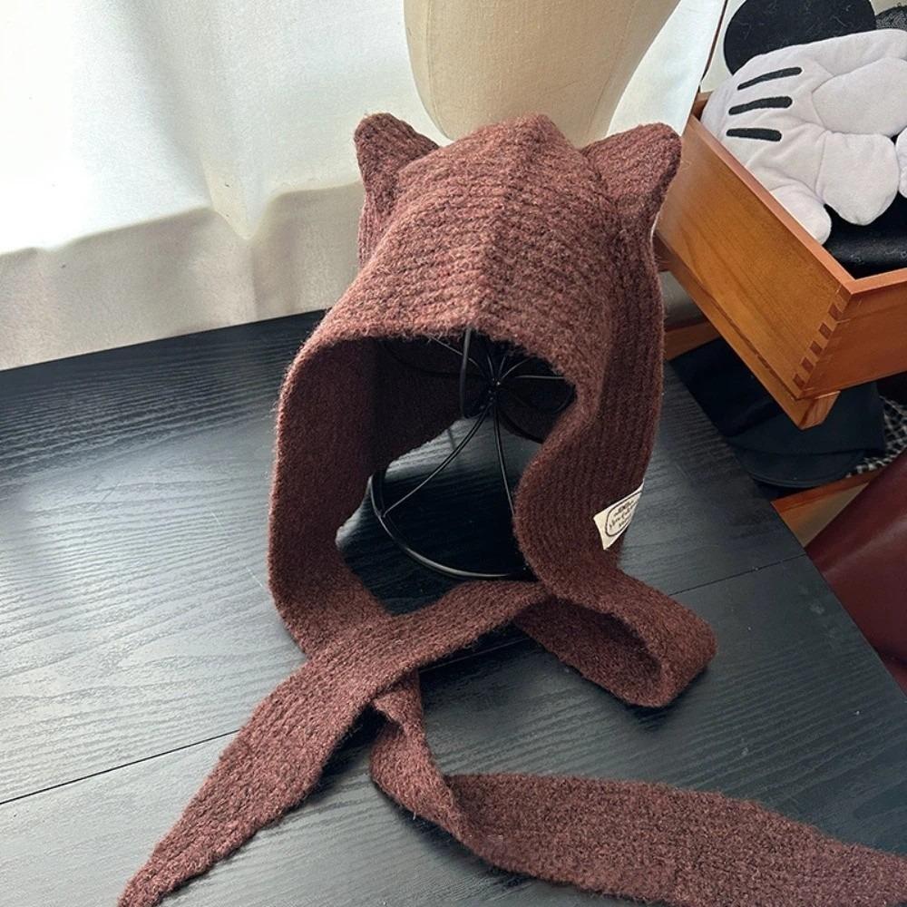 Korean Style Balaclava Hats Niche Bomber Hat Cute Scarf Hat  Women  Autumn Winter
