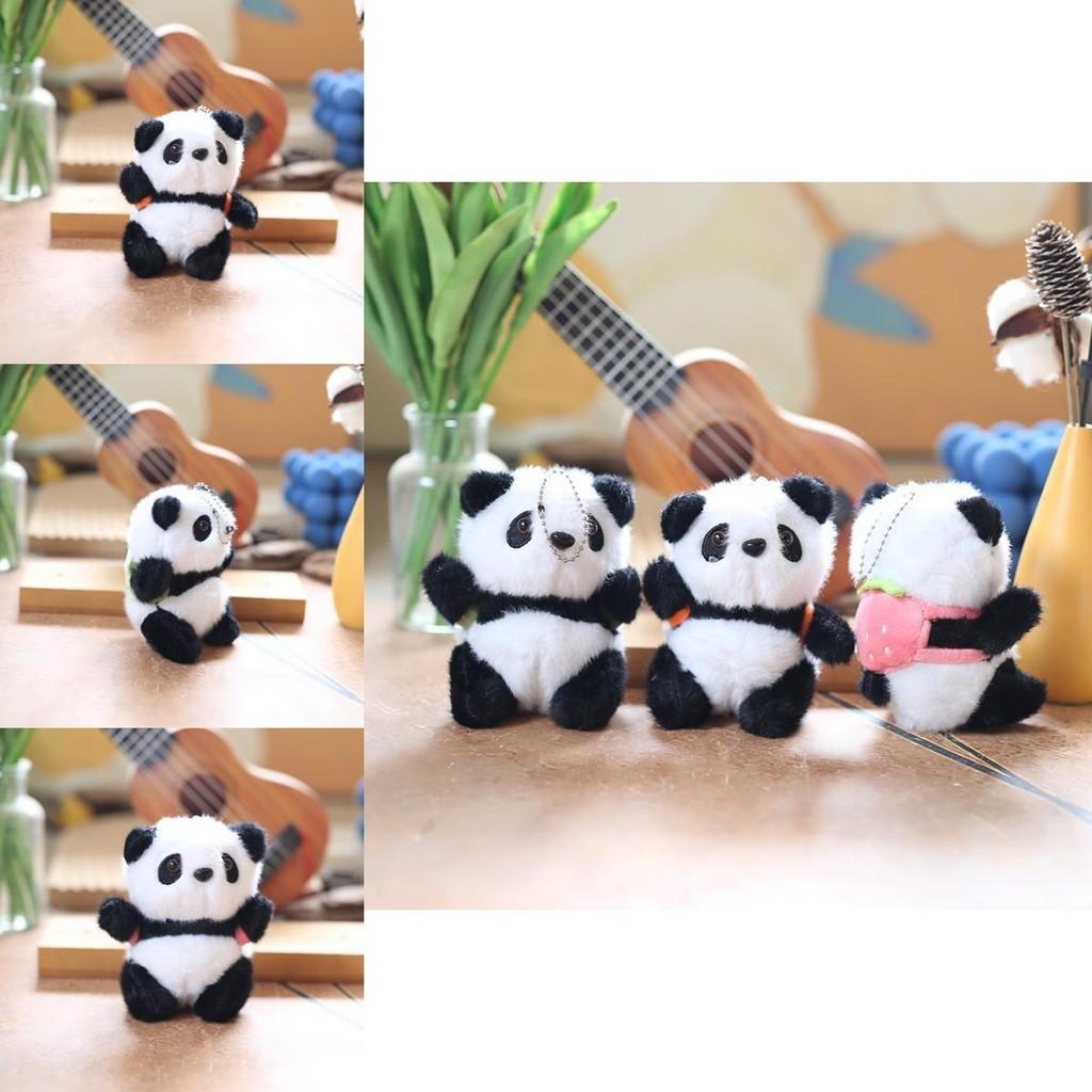 Cute Panda Plush Backpack Charm And Soft Stuffed Toy With Keychain Multi Colors