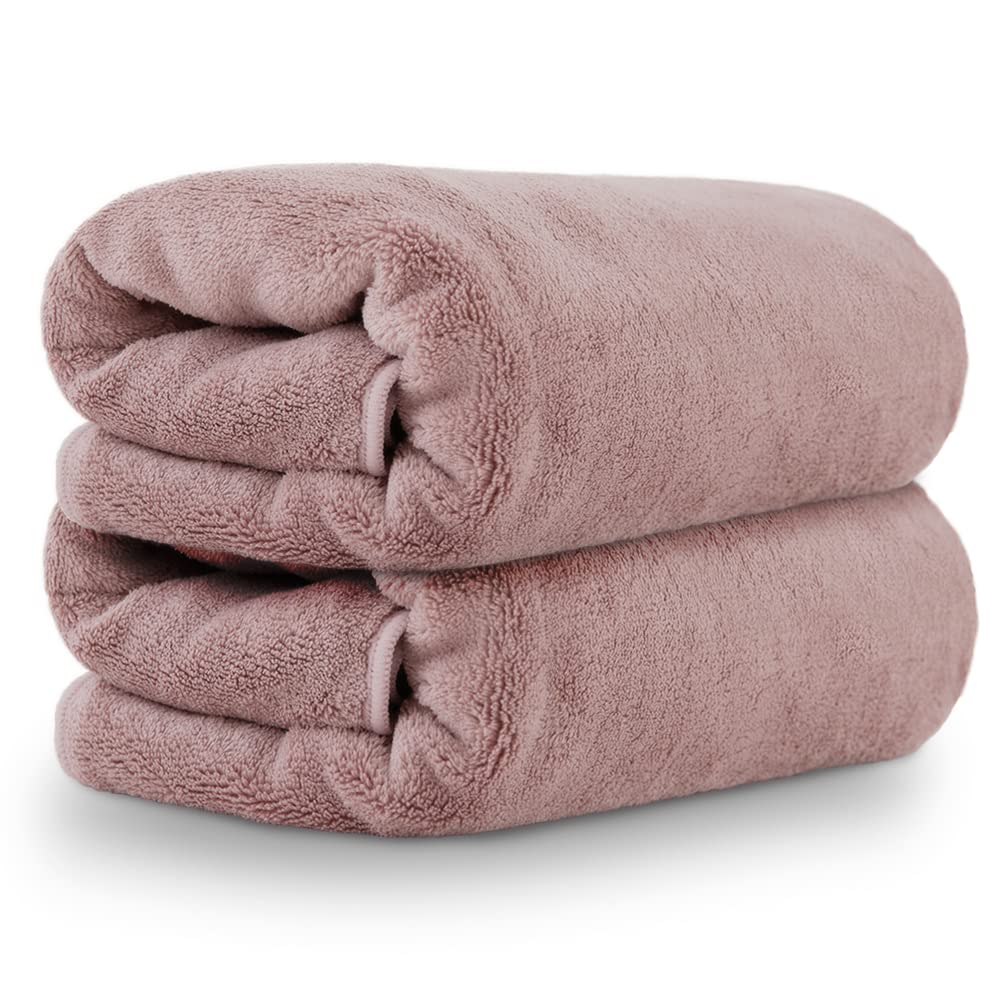 

IRIS PLAZA: Soft, gentle microfiber towels for hair drying. Long enough to easily wrap around your head. Set of 2. Smoky Pink.