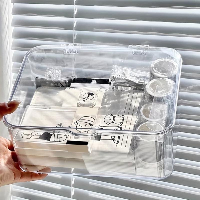 1pcStackable Large Capacity Student Pencils Sketchbook Art Supplies Storage Pen Case for Drawing Pens and Other Art Tools Office