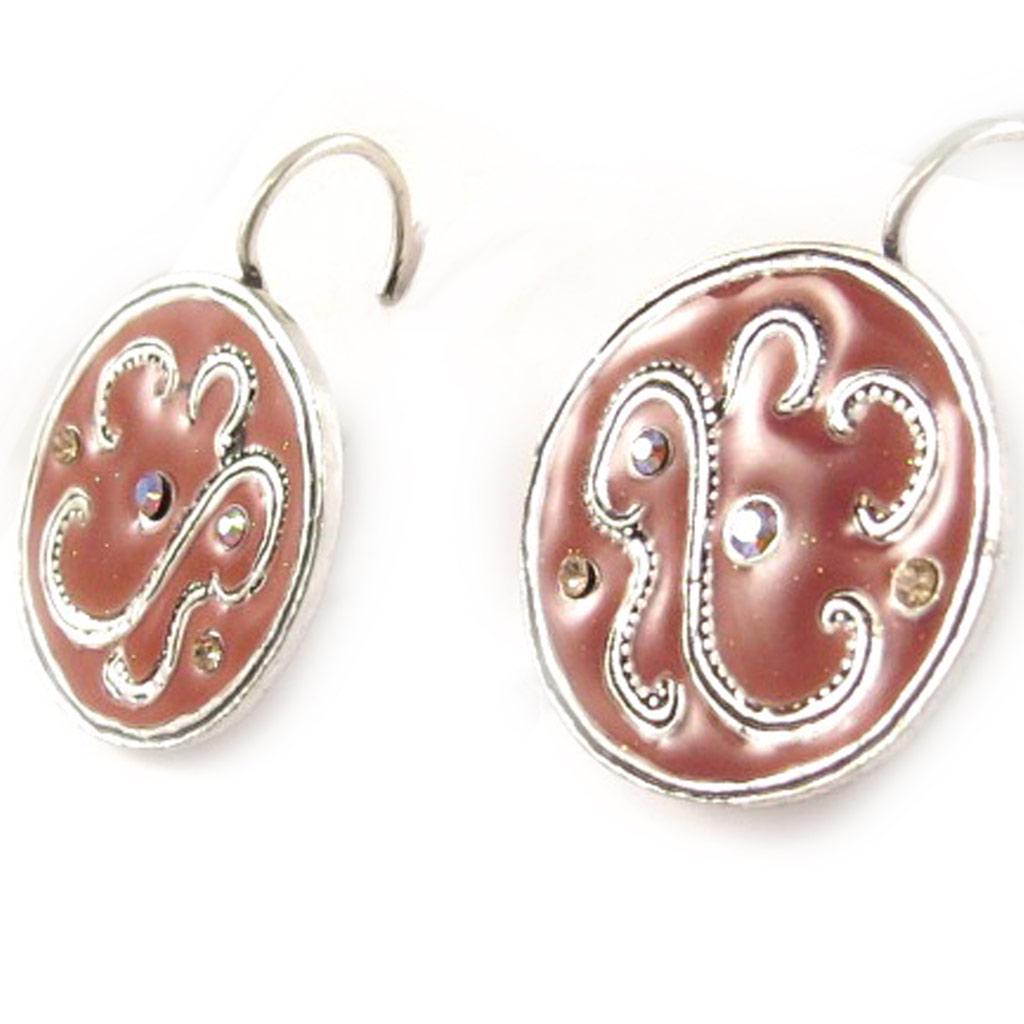 Les Trésors De Lily [C7594] - Designer Dangle Earrings 'Dancing Frescoes' Mahogany