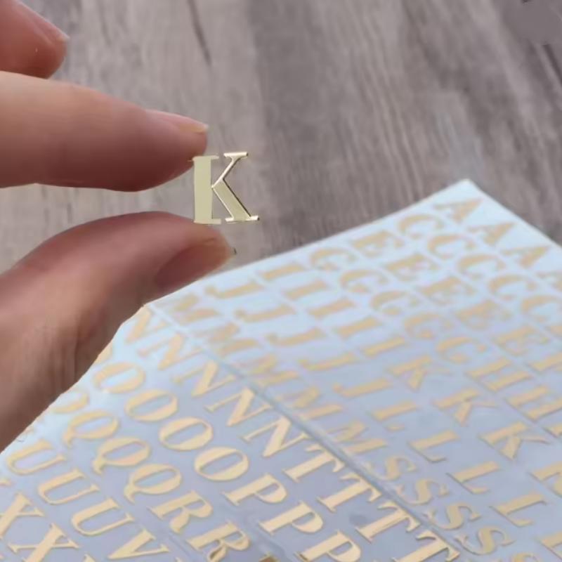 2pcs 3mm Glitter Alloy Alphabet Letters Numbers Stickers Gold Silver Epoxy Resin Filler For DIY Silicone Molds Craft Accessories