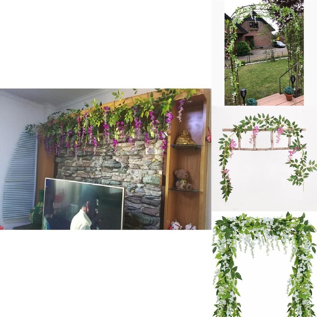 Lifelike 2x Artificial Wisteria Flower Vine With Stunning Colors For Home Decor