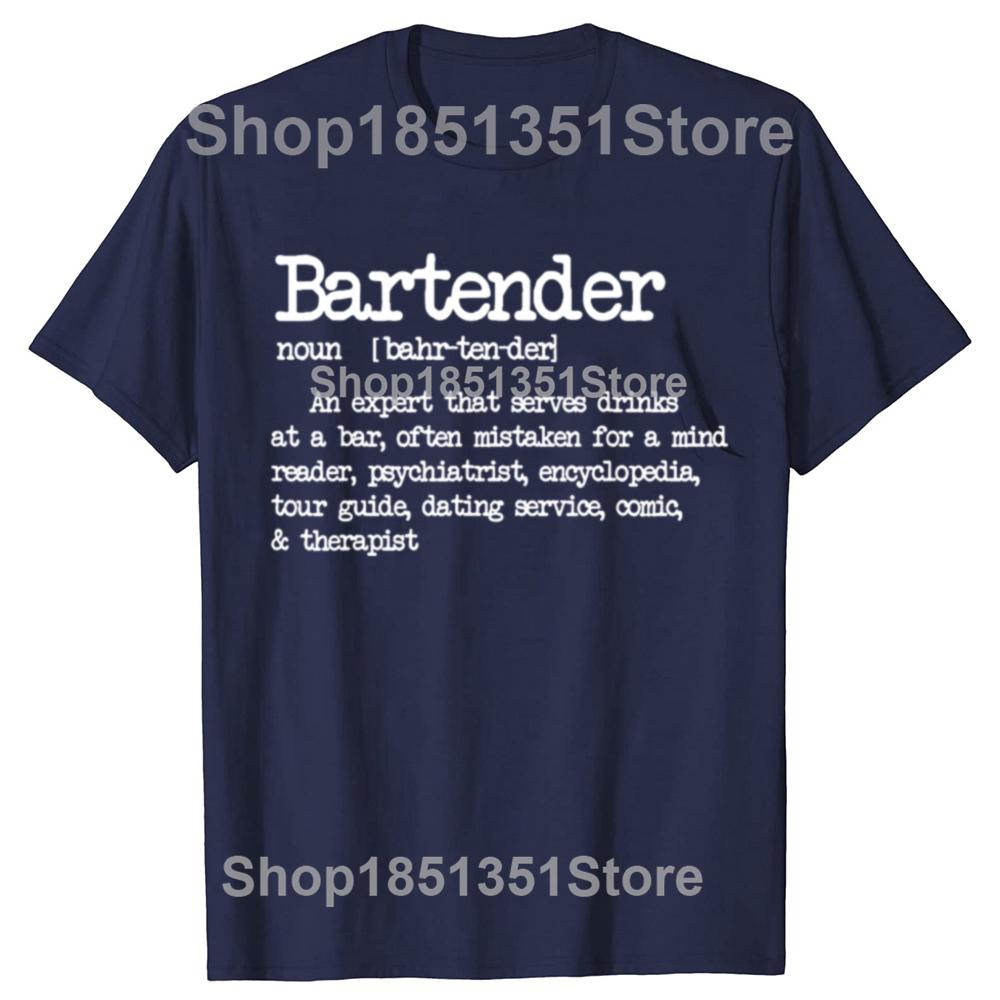 Bartender Definition Funny Cocktail Bar Mixologist Graphic Tshirt Unisex Fashion Casual Tshirt 100 Cotton Loose Oversized T Shirt S