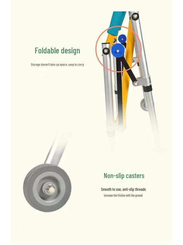 Four-Wheel Children's Walker for Lower Limb Rehabilitation