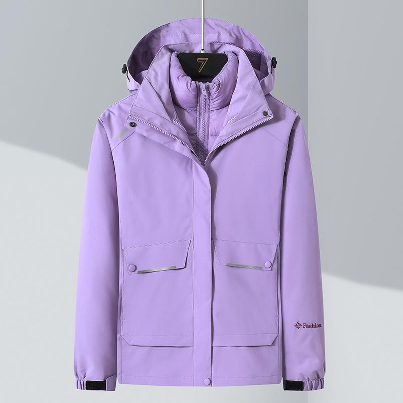 

Winter Cotton-lined Jacket, Windproof and Waterproof Three-in-one Two-piece Ski Suit for Women, Outdoor Clothing 4XL