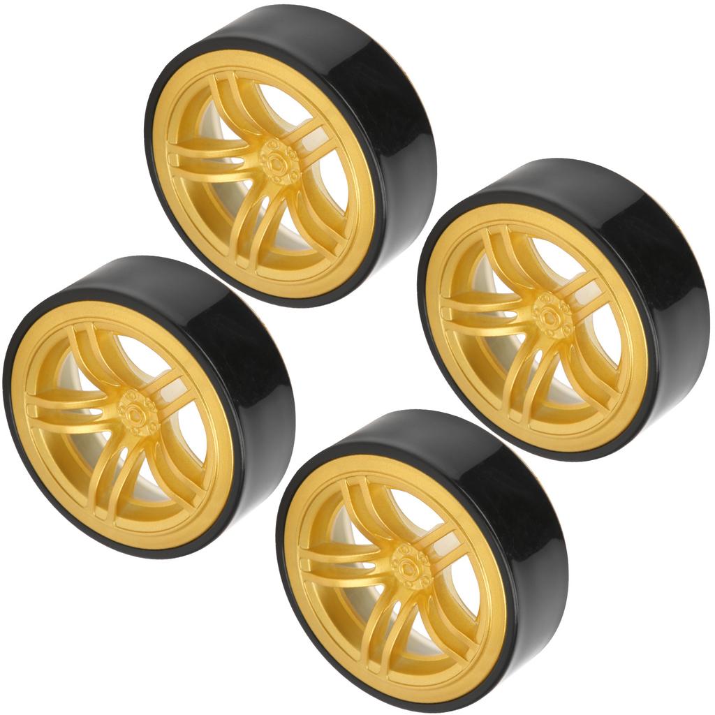4pcs RC 6 Spoke Plastic Wheel Rims with Rubber Tires for 1 10 RC Drift Car OnRoad Drifting Car