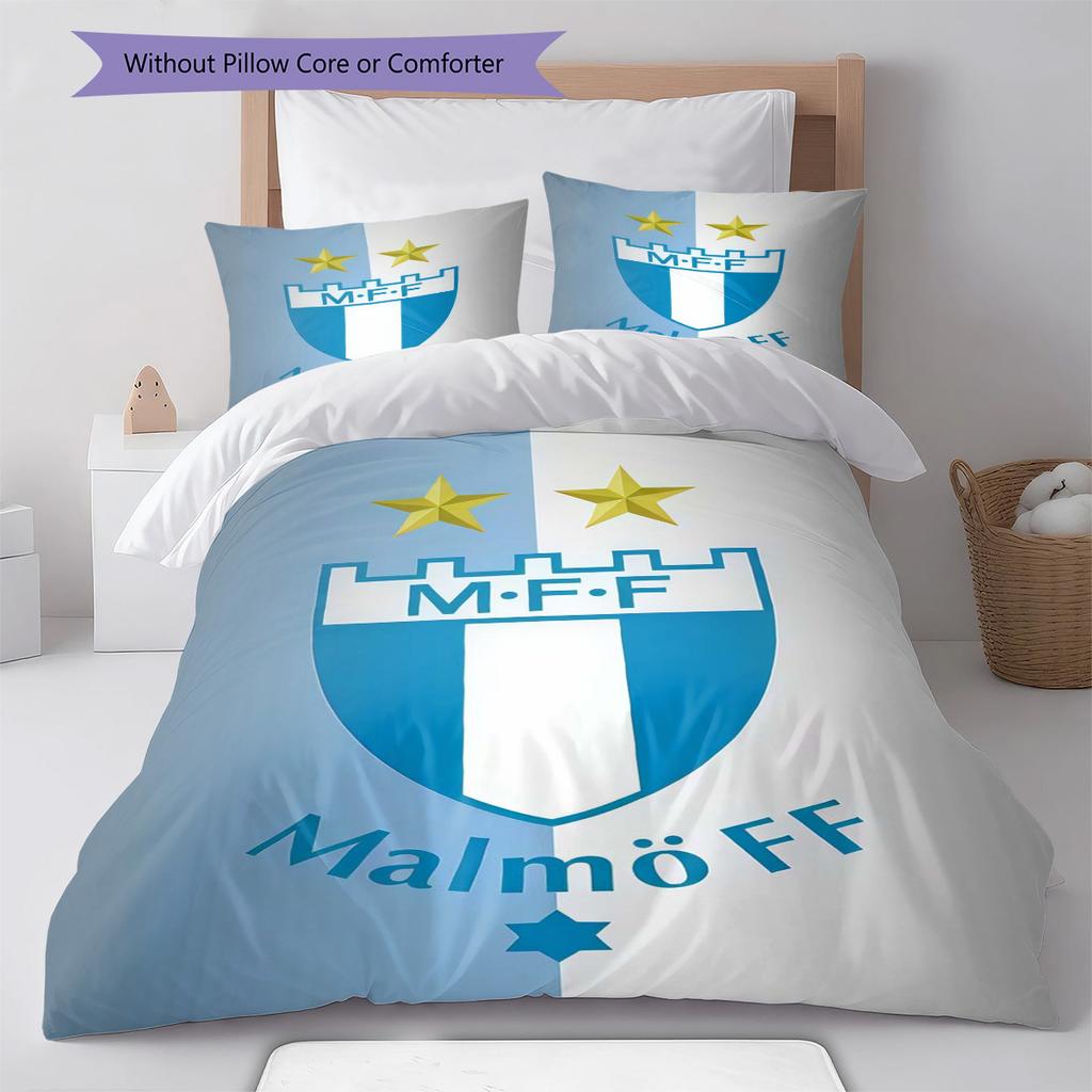 Malmö FF Pattern Bedding Quilt Set Quilt Cover Pillowcase Home Decoration Birthday Gift (1 * duvet cover + 2 * pillowcase, without core)