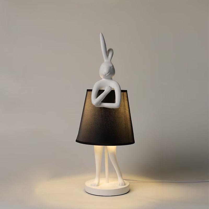 Nordic Minimalist Rabbit Table Lamp: Modern Bedroom/Bedside Resin Design