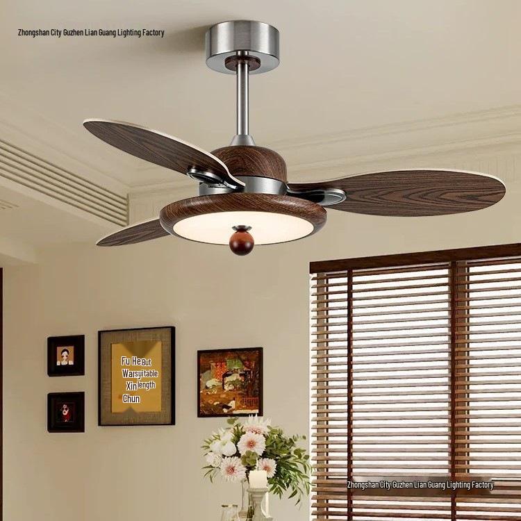 2026 Retro Ceiling Fan Light: Inverter Straight Blade for Living, Bedroom & Dining Rooms