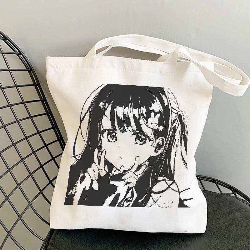 Japanese Y2K Anime Canvas Bag Casual Harajuku Shopper Bag Punk Kawaii Women Bag New Large-capacity Ulzzang Women Shoulder Bags