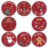 Roll of 500Pcs Classic Red Christmas Sticker Christmas Cards Gift Box Decorations Sealing Adhesive Label Xmas Supplies