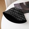 Womens Plaid Print Winter Bucket Hat Retro Warm Beanie Cap For Women, Fashion Headwear For Cold Season, Unisex Vintage New