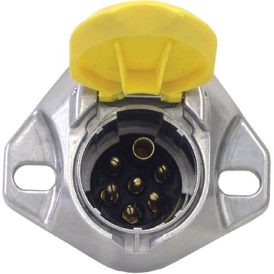 

Tectran 680-E72 Trailer Receptacle Socket 7 Way, Auxiliary, Die Cast, Screw, Split Pin Type