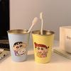 Sada hrnků na zubní kartáčky pro páry s roztomilým kresleným motivem Crayon Shin-chan