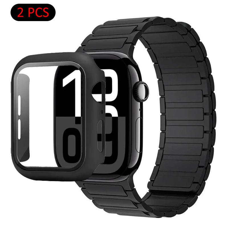 Silicone Strap+Case For Apple Watch Ultra 3/2/1 49mm 11 10 46mm 42mm Magnetic Band iWatch 9 8 7 45mm 41mm 6 5 SE 44mm/40mm Cover