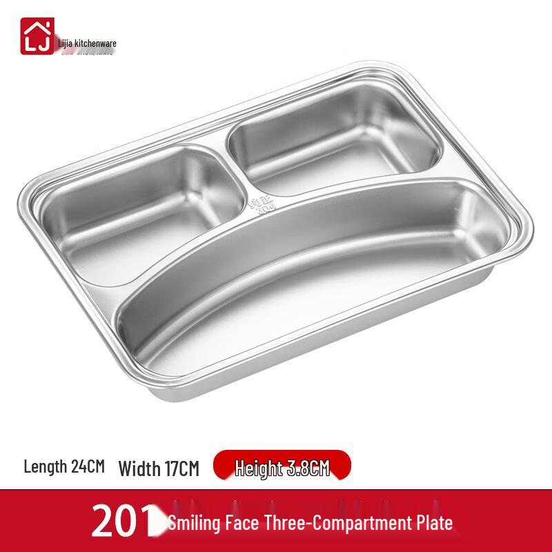 LIJIA FITMENT Stainless Steel Divided Cafeteria Tray