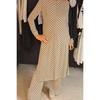New Trendy Round-neck Long-sleeved Split Polka Dot Long Pants Casual Suit for Women