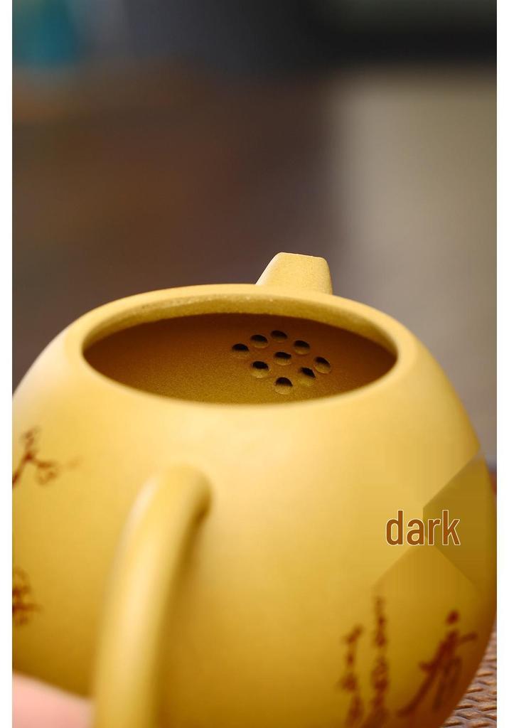Yixing Handmade Purple Clay Teapot - Golden Duan Plum Blossom Dragon Egg Set for Gongfu Tea Brewing