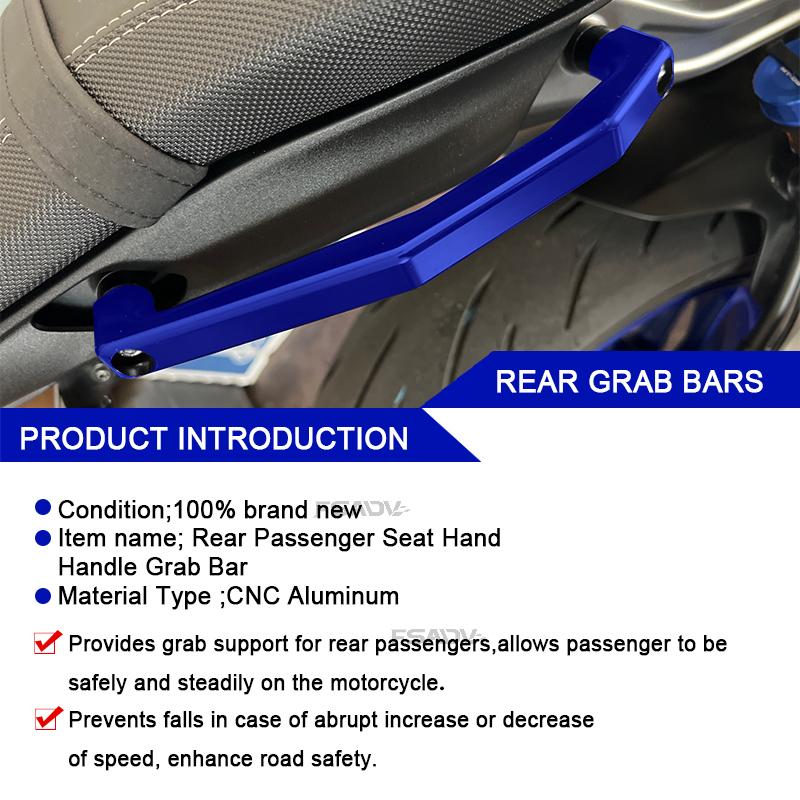 For Yamaha MT-09 Rear Seat Pillion Passenger Grab Rail Handle MT09 SP MT 09 2021-2023 Motorcycle Accessories Rear Grab Bars