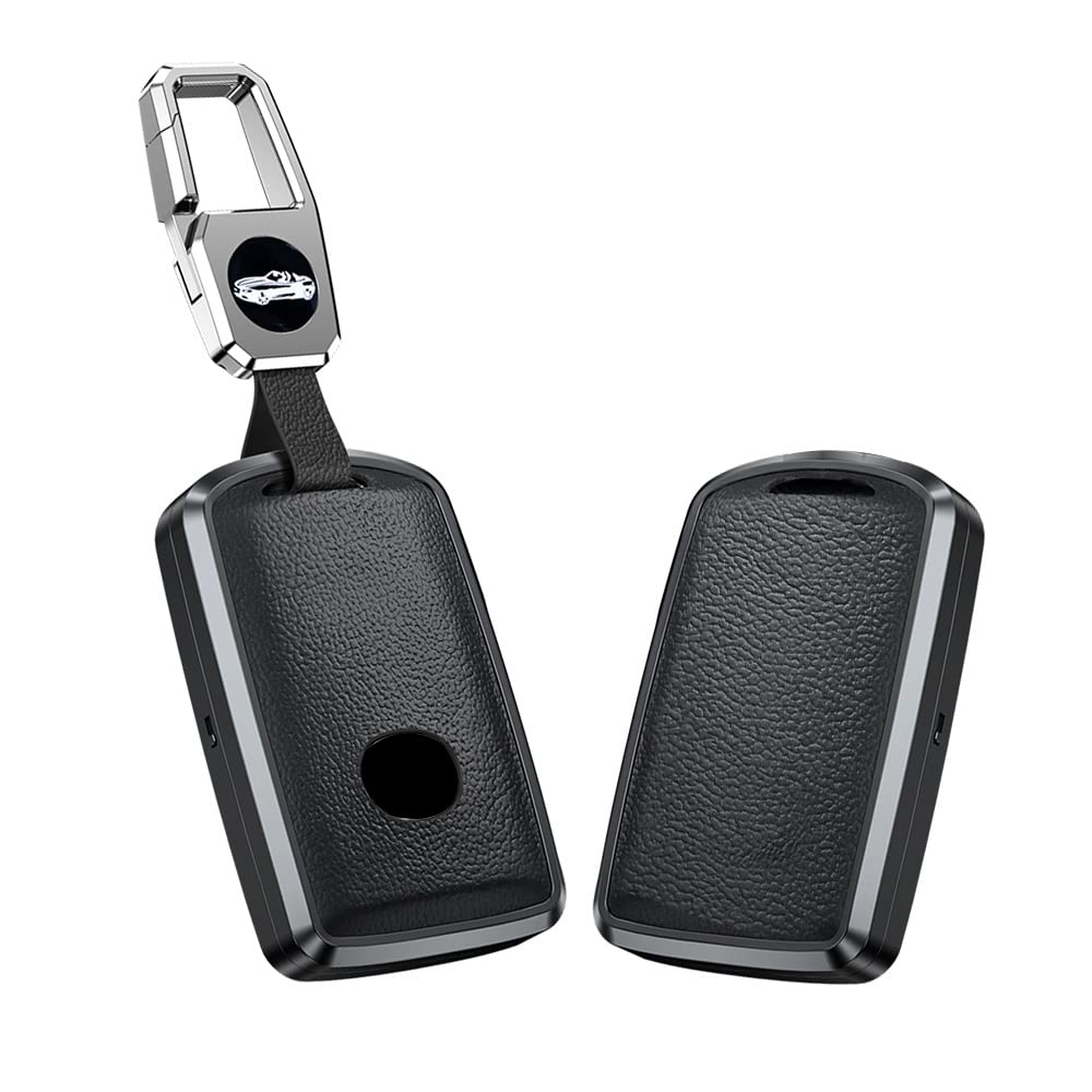 

[KUNIO] Эксклюзивный кожаный чехол для ключей Mazda, держатель для ключей, защита от падения, кожа, боковые кнопки, MAZDA Mooke, чёрный