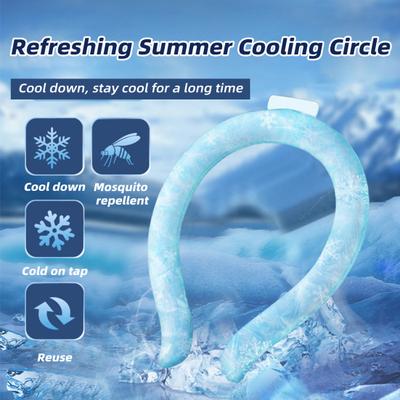 Portable Neck Cooling Tube Summer Wearable Neck Cooler Lightweight Reusable Ice Cold Ring Outdoor Heatstroke Prevention Neck Wrap Collar