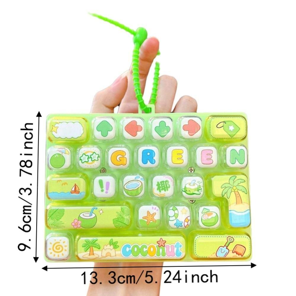 Cartoon 26 Keys Keyboard Keychain Clicker Sound Stress Relief Fidget Toy Student Gift