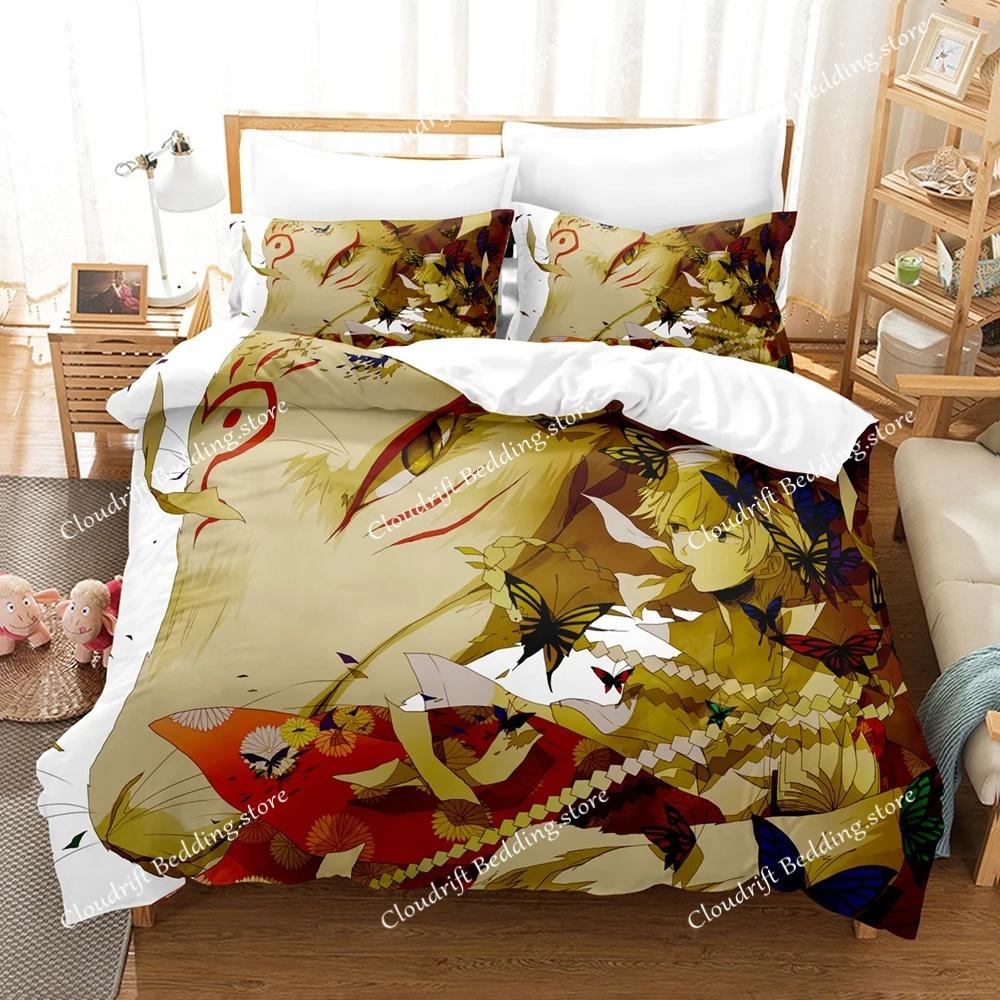 Natsume's Book of Friends Anime 3D Duvet Cover Bedding Set Polyester Pillowcases Quilt Cover Home Decor Gift Twin King Queen