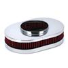 12"x2" Oval Air Cleaner Filter Assembly 5-1/8" Carb Neck W/ Flow-Thru Lid High Flow Chrome for GMC Chevy Ford Chryler Dodge