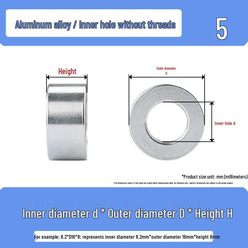 Dichtungs- und Buchsensatz aus Aluminiumlegierung - Verdickte Isoliersäule mit runden und flachen Unterlegscheiben (M6, M8, M10, M12)