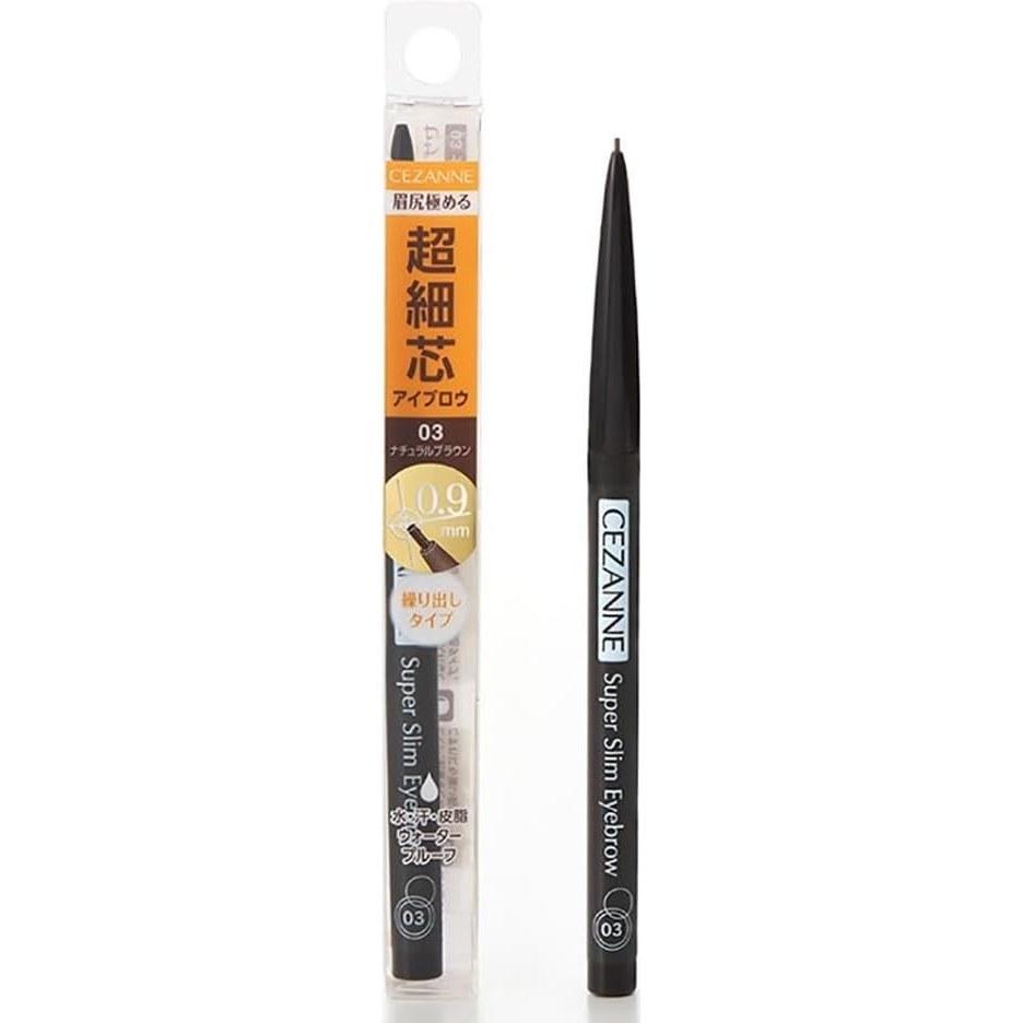 Cezanne Super Fine Eyebrow 03 Natural Brown 0.02g 0.9mm Pencil That Allows You Draw Each Individual Hair Tail Eyebrow.