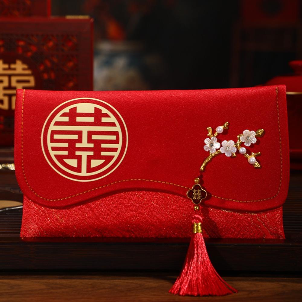 

Multiple Patterns Red Envelope Traditional Brocade Bag Money Pocket Traditional Gift Style D