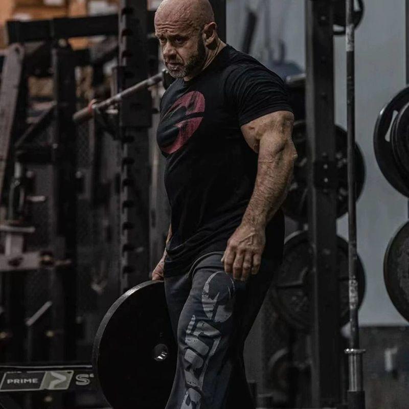Gasp Manica Corta Mondo Poof Fitness Esercizio Allenamento Muscolo Uomini Professionale Forza Cotone Manica Corta Silm Moda Muscolo