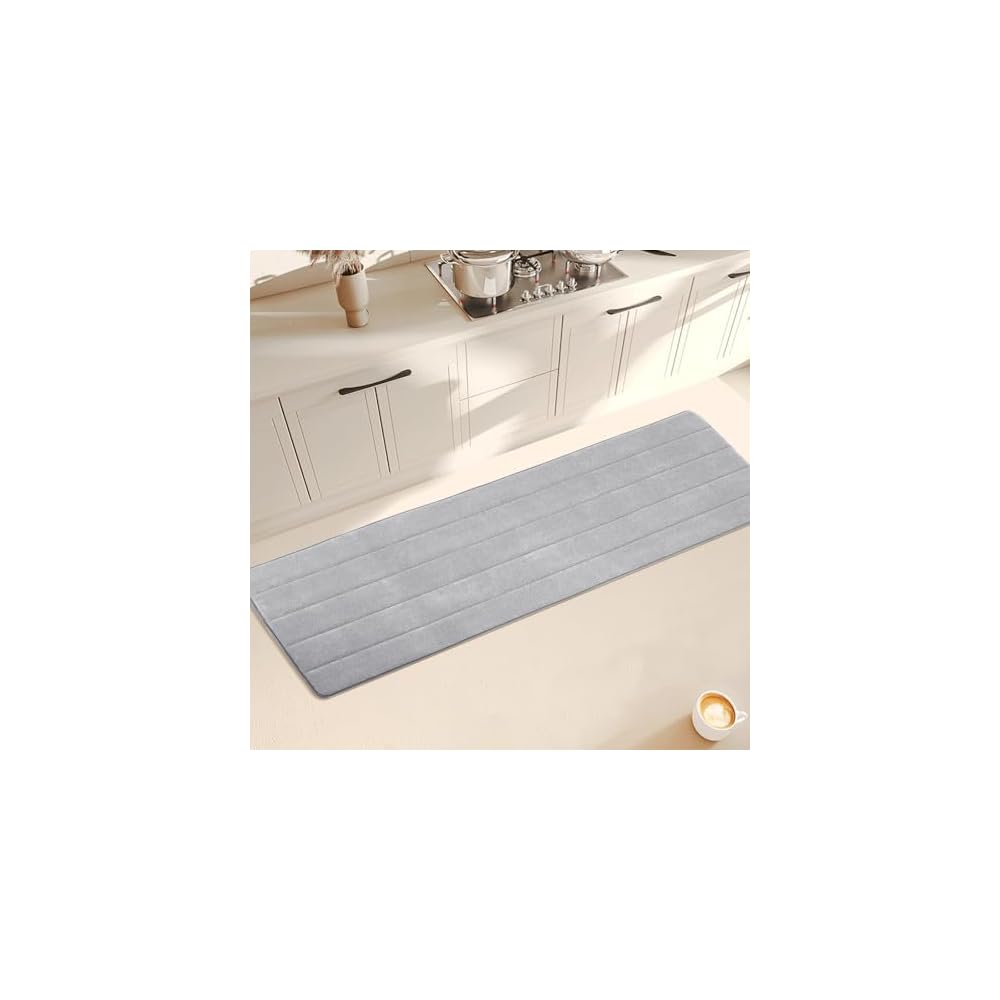 ZPOW Kitchen Mat, Washable, Memory Foam Cushion, Rug, Kitchen Carpet, Floor Mat, Long, Simple, 50cm