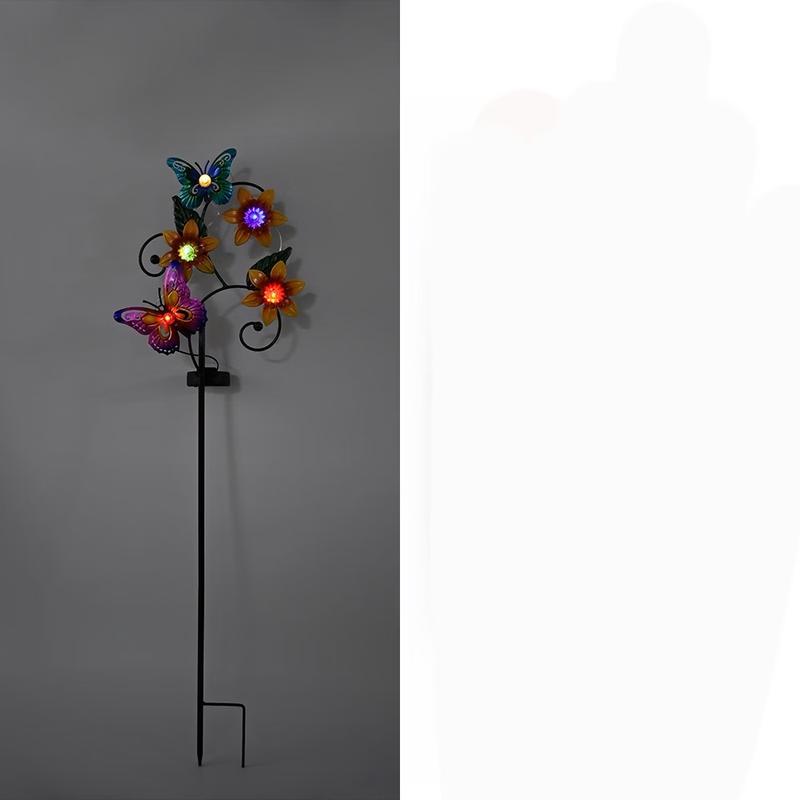 Solar Iron Butterfly & Bee Lawn Lamp