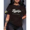 Comfortable Loose Fit Cotton Blend Crew Neck Short Sleeve Tee With 3D Print Design Women 2025