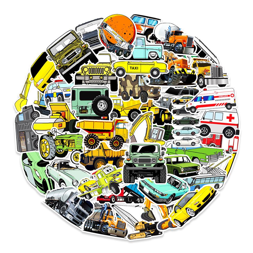 50 Car Collection Graffiti Stickers Car Mobile Phone Suitcase Kettle Decoration Stickers Waterproof