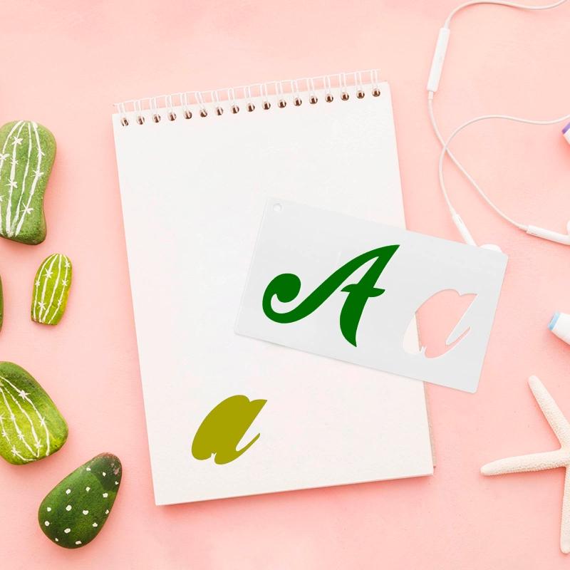 40 Sztuk Szablonów Malarskich Wyciskane Litery Cyfry Szablony Wielokrotnego Użytku do Malowania Natryskowego Rękodzieła DIY Dekoracji Ścian