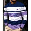 3D Printed Men's Casual Sports Round Neck Long Sleeve Top