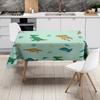 Cartoon Print Tablecloth Polyester Home Decoration Plaid Blue Green Waterproof Non-Slip Dining Linen Bedding