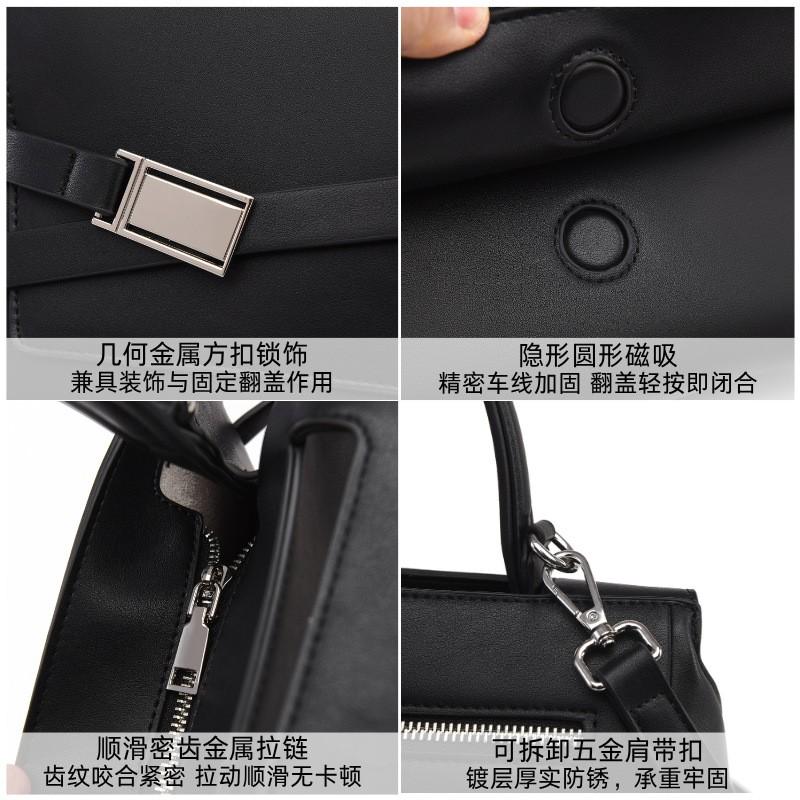 Womens PU Crossbody Bag Minimalist Urban Style Shoulder Handbag Daily Commute Black