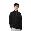 Li Ning Table Tennis Series Comfortable Casual Simple Brand Logo Printed Stand Collar Pullover Fleece Sweatshirt Unisex Sweatshirt Black ATLV071-1