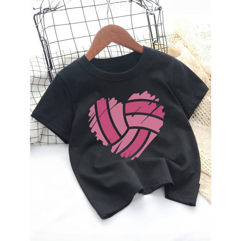 European Size Childrens Fashion Round Neck T-Shirt Summer Casual Printed Top