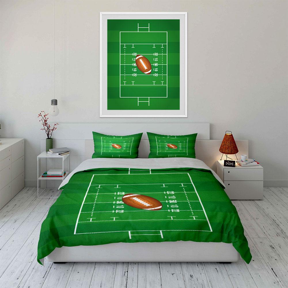 Football Field and Ball. Bedding Sets Duvet Cover Sets Duvet Covers Pillowcases(1*Duvet Cover 2*Pillowcases Without Duvet Insert)