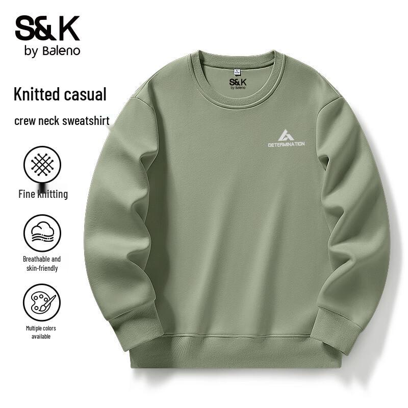 

Baleno S&K Series Men s Knit Round Neck Pullover Sweatshirt 3XL