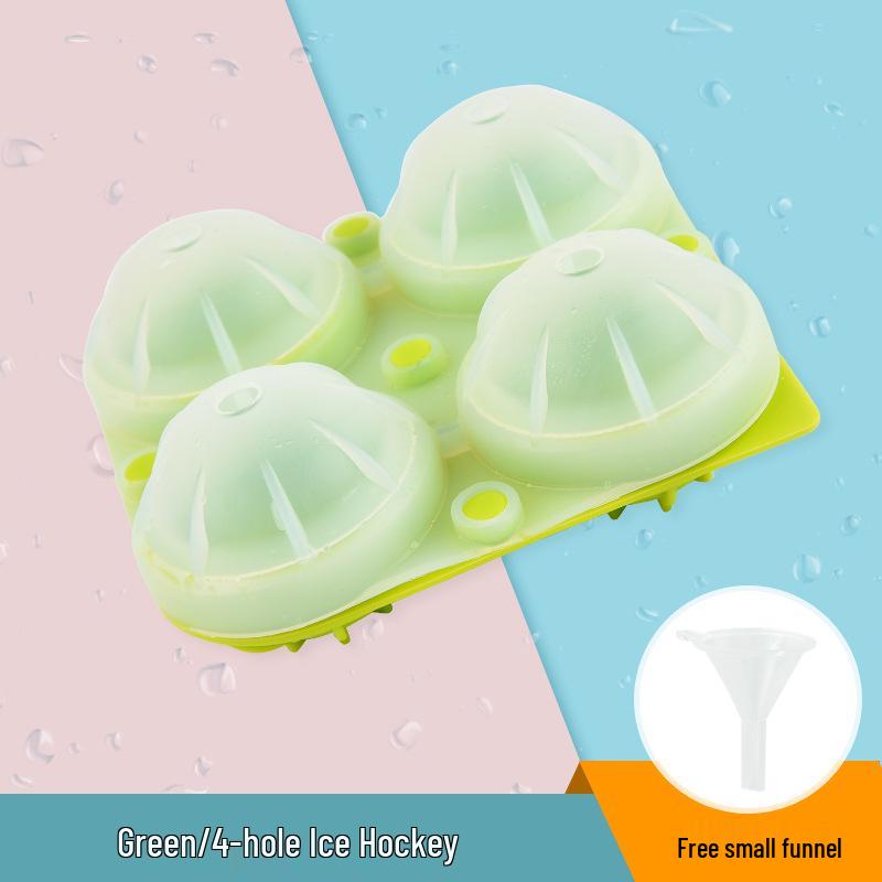 Silicone 6-Hole Round Ice Cube Tray for Whiskey зелёный