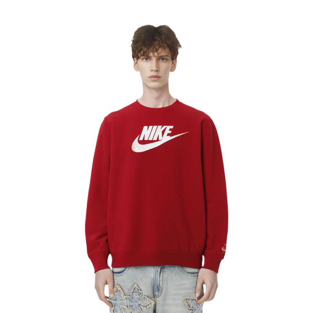 Nike Sweatshirts Men's Red Crew Neck Moderate Regular CU4534-687