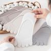 Five-Toe Women's Low-Cut Invisible Summer Socks - Ultra-Thin Cotton, Split-Toe, Non-Slip Silicone, Low-Top Boat Socks