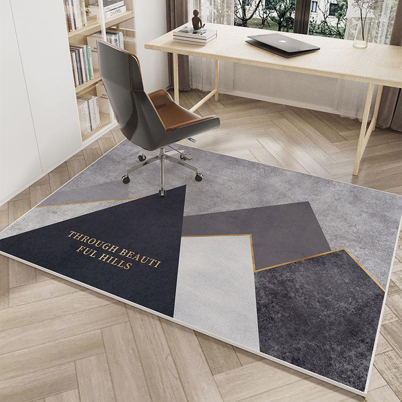 Modern Geometric Rug, Durable Non-Slip Living Room Mat, Dressing Room & Study Swivel Chair Floor Pad For Home Decor